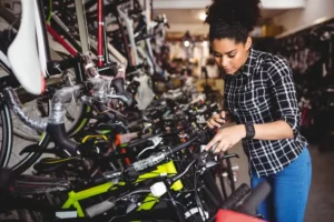 Woman choosing bike